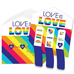 Big Dot of Happiness Love is Love - LGBTQIA+ Pride - Rainbow Party Game Pickle Cards - Pull Tabs 3-in-a-Row - Set of 12