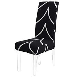 PiccoCasa Dining Chair Covers Washable, Stool Slipcover Stretch Spandex Chair Protectors Short Kitchen Chair Seat Cover for Home Dining Room Party Wedding(Medium, Black)