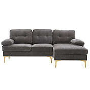 Infinity Merch Sofa with Three-Seat Simple And Stylish for Indoor in Dark Grey
