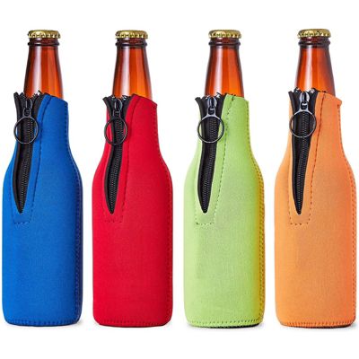 Neoprene Bottle Cooler Bag Sleeve Zip Lock Holder Cover Carry Handle BBQ Picnic 
