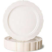Blue Panda Wedding Dinnerware, White Plastic Plates (7.5 x 7.5 In, 25-Pack)