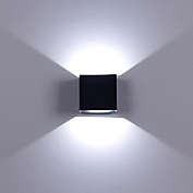 Kitcheniva 6W Cube LED Wall Light Modern Up Down Sconce Lighting Lamp, Black Shell White Light