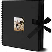 Juvale DIY Scrapbook Album, Black Cover with Photo Window (12 Inches, 80 Pages)