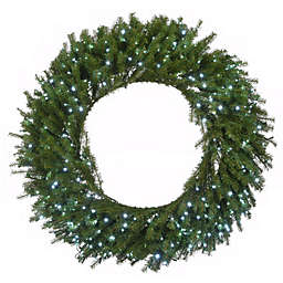 CC Christmas Decor Pre-Lit Norwood Fir Artificial Christmas Wreath, 48-Inch, LED White Lights