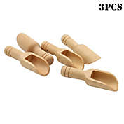 Infinity Merch 3 Pcs Wooden Small Scoop Kitchen Cooking Tool