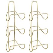 mDesign Metal Wall Mount Bath Towel Organizer Rack, 3 Shelves, 2 Pack