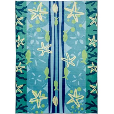 Homefires Decorative Indoor/Outdoor Accent Rug Ocean View - 5' X 7'