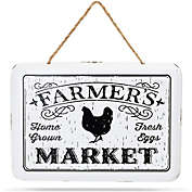 Farmlyn Creek Hanging Metal Sign Farmhouse Decor, Farmer&#39;s Market (10.6 x 5.9 Inches)