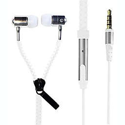 I-kool No Tangle, ZIPPER EARPHONES with Mic, Earbud, 3.5mm jack WHITE