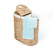 Seville Classics Water-Hyacinth Lidded Oval Double Laundry Hampers