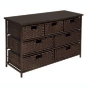 Badger Basket Co. August Collection Wide Seven Basket Storage Unit - Espresso