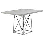 Monarch Specialties I 1043 Dining Table - 36&quot; X 48&quot; / Grey Cement / Chrome Metal