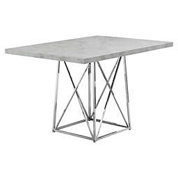 Monarch Specialties I 1043 Dining Table - 36" X 48" / Grey Cement / Chrome Metal