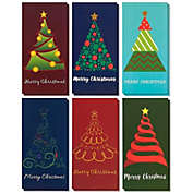 Best Paper Greetings Merry Christmas Money Cards with Envelopes, 6 Assorted Festive Designs (3.6 x 7.25 In, 36 Pack)