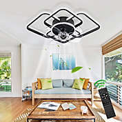 Stock Preferred 22" LED Ceiling Fan with Light Remote Control in Black