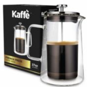 Kaffe KF1010 French Press Coffee Maker. Double-Wall Borosilicate Glass. (27oz / 0.8L) 6-cups