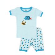 Leveret Kids Two Piece Cotton Short Pajamas Tropical Fish