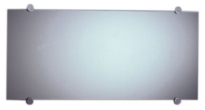 Whitehaus New Generation Frameless Rectangular Shaped Mirror With Round Polished Stainless Steel Wall Mount Supports - Glass