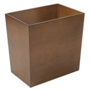 mDesign Trash Can Wastebasket, Garbage Container Bin - Bamboo Veneer