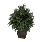 Nearly Natural Triple Bamboo Palm w/Decorative Planter Silk Plant Green