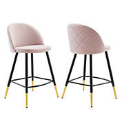 Modway Cordial Performance Velvet Counter Stools