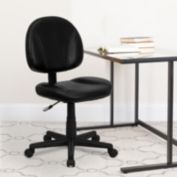 Flash Furniture Mid-Back Black LeatherSoft Swivel Ergonomic Task Office Chair with Back Depth Adjustment