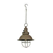 Zeckos Antique Farmhouse LED Pendant Light Battery Operated Timer Hanging Accent Lamp