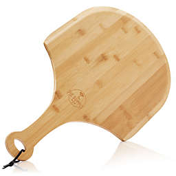 Pie Supply Bamboo Pizza Peel, Wooden Paddle Cutting Board with Handle for Pizza, Bread, Fruit, Vegetables, Cheese