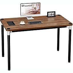 GreenForest Computer Desk Home Office Writing Small Desk, Modern Simple PC Table, Sturdy Workstation, Walnut, 47