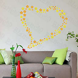 Blancho Bedding Yellow Floral Heart - Large Wall Decals Stickers Appliques Home Decor