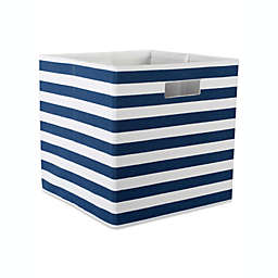 Pier 1 Imports Unisex Polyester Cube Stripe Nautical Blue Square 11X11X11 Storage Cabinet