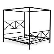 Best Choice Products 4-Post Queen Size Metal Canopy Bed w/ Mattress Support in Black