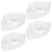 mDesign Lazy Susan Kitchen Food Storage Organizer Bin, 1/4 Wedge, 4 Pack