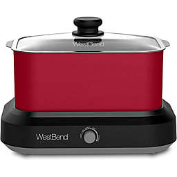 West Bend 6 Qt. Oblong Slow Cooker with Tote - Red