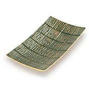 GAURI KOHLI Turin Green Gold Decorative Platter 12"