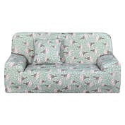 PiccoCasa Stretch Sofa Cover Chair Love-seat Couch Slipcover, Machine Washable, Stylish Furniture Covers with One Cushion Case Bean Green Pink Medium for Living Room Furniture Slipcovers