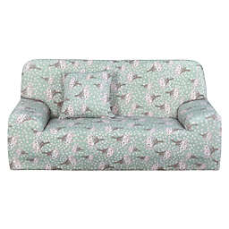 PiccoCasa Hyacinth Prints Elastic Sofa Cover Slipcover Medium, Multicolor