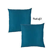 HomeRoots 2-Pack Teal Blue Brushed Twill Decorative Throw Pillow Covers - 18" x 18" (Set of 2 Covers)