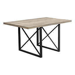Monarch Specialties I 1100 Dining Table - 36" X 60" / Dark Taupe / Black Metal