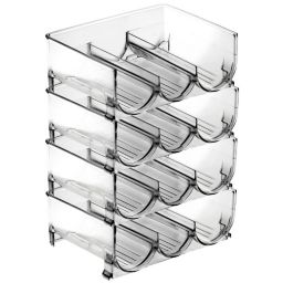 mDesign Plastic Stackable Wine Bottle Storage Organizer Rack