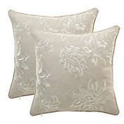 Karat Home Embroidered French Country Throw Pillow Cover in Natural (Set of 2)