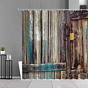 Rustic Blue Old Wood Door Waterproof Shower Curtains  - 60" x 90"