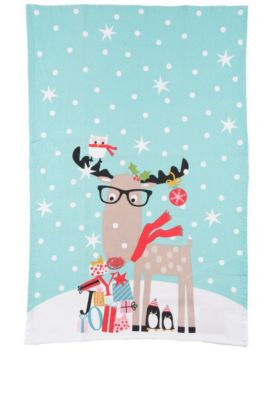 C&F Home Reindeer & Friends Printed Flour Sack Kitchen Towel Dishtowel