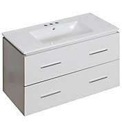 American Imaginations 35 5-in W Wall Mount White Vanity Set For 3H4-in Drilling