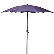 Northlight 8.85ft Outdoor Patio Lotus Umbrella with Hand Crank, Purple