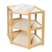Badger Basket Co. Natural Diaper Corner Baby Changing Table
