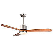 Slickblue 52 Inch Reversible Ceiling Fan with LED Light and Adjustable Temperature-Silver