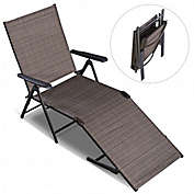 Costway Adjustable outdoor patio pool chaise lounge