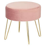 mDesign Round Footstool Ottoman Seat with Metal Hairpin Legs