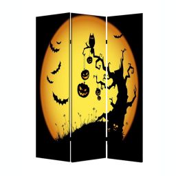 Screen Gems Contemporary Lightweight 3 Panel Halloween Screen Room Divider with Two Different Finishes